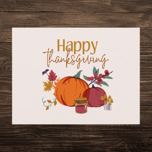Autumn Harvest Thanksgiving Holiday Postcard