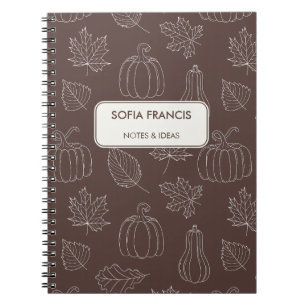 Autumn Harvest Thanksgiving Spiral Notebook