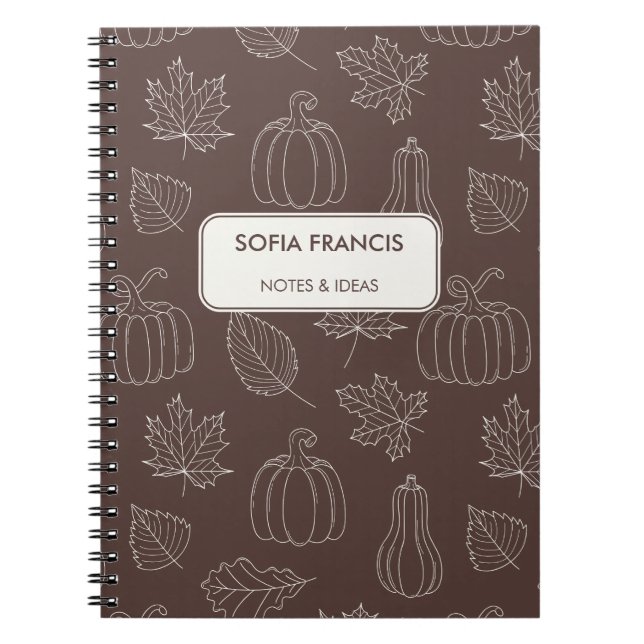 Autumn Harvest Thanksgiving Spiral Notebook (Front)