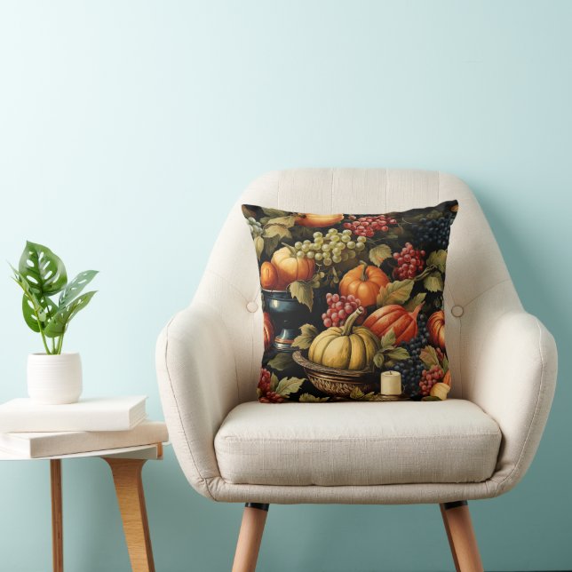 Autumn Harvest Throw Pillow (Chair)