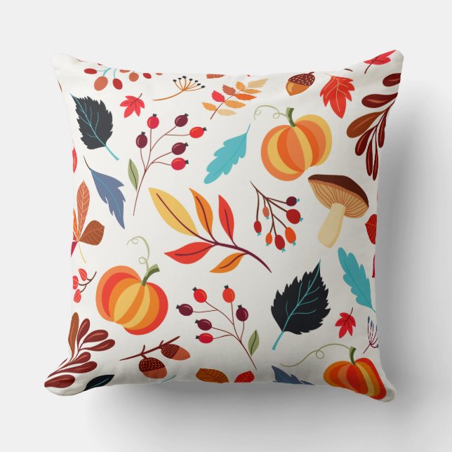 Autumn Harvest Throw Pillow (Front)