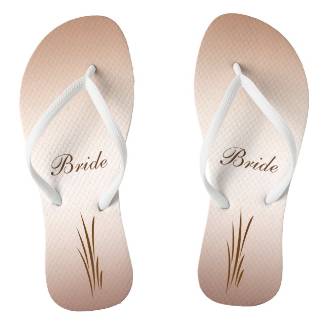 Autumn Harvest Wedding Bride Flip Flops (Footbed)