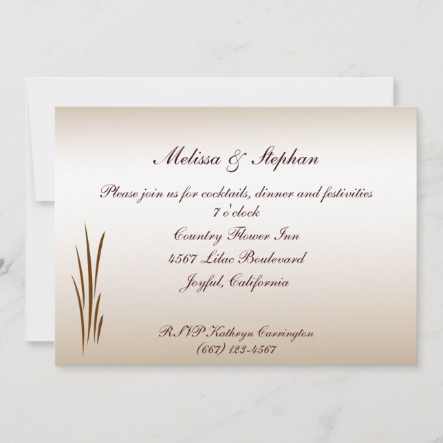 Autumn Harvest Wedding Reception Invitation (Front)