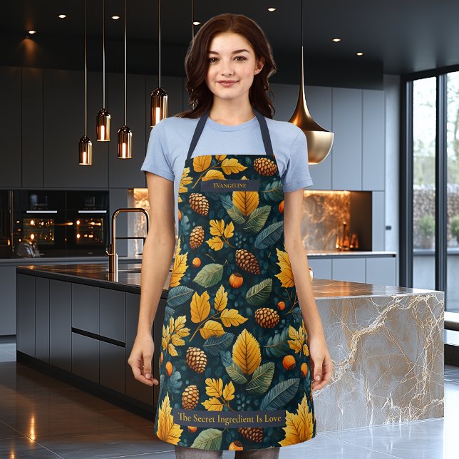Autumn Harvest with Leaves, Acorns, and Pine Cones Apron (Creator Uploaded)