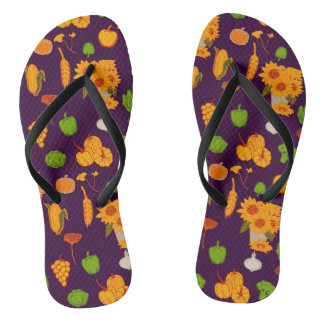 Autumn Healthy Harvest Veggie And Fruit Flip Flops