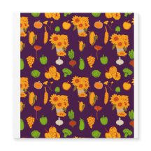 Autumn  Healthy Harvest Veggie And Fruits Throw Pi