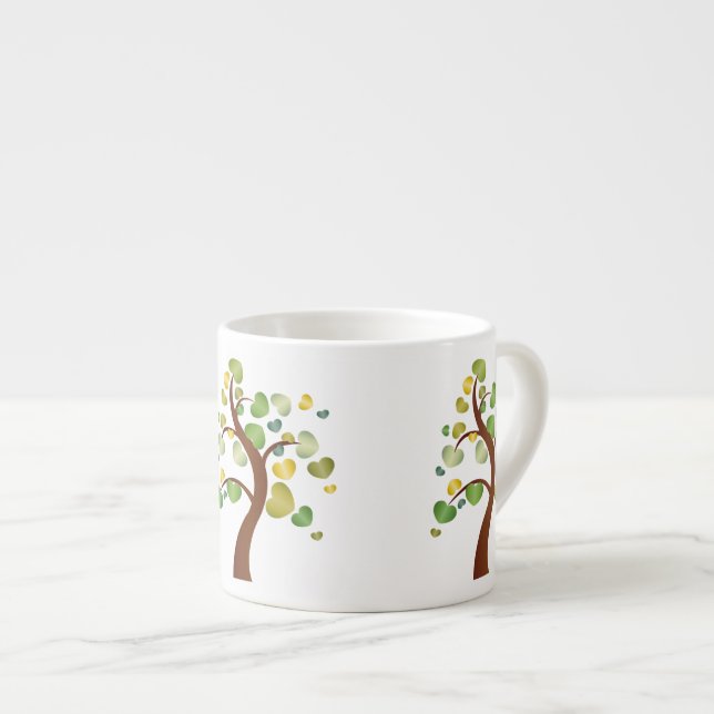 Autumn Hearts Tree Espresso Cup (Front Right)