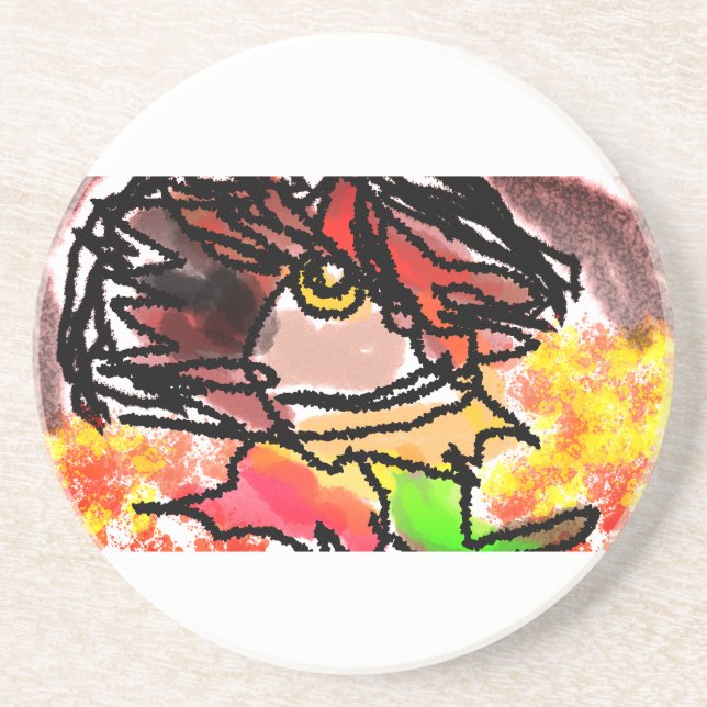 Autumn Hedgehog Coaster (Front)