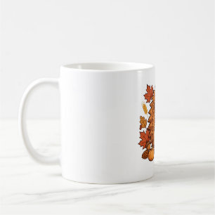 Autumn Hedgehog Fall Leaves Cute Thanksgiving Art Coffee Mug