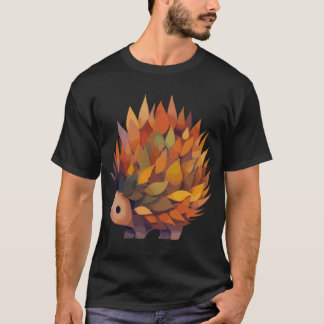 Autumn hedgehog made of leaves T-Shirt
