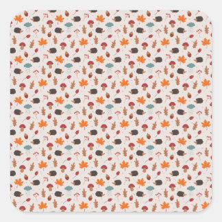 Autumn hedgehog square sticker