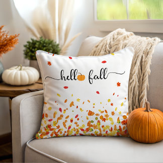 Autumn Hello Fall Throw Pillow