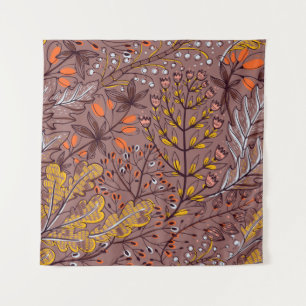 Autumn herbs, vintage floral seamless. tapestry