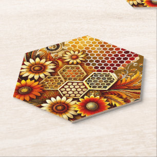 Autumn Hexagon Paper Coaster