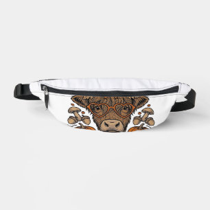 Autumn Highland Cow With Heart Glasses Fanny Pack
