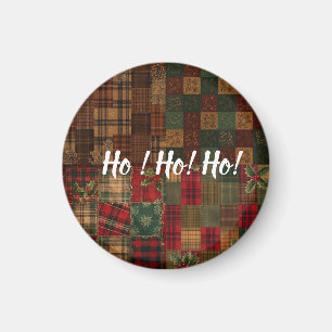 Autumn Holiday Quilt – Festive Plaid, Pinecones & Magnet