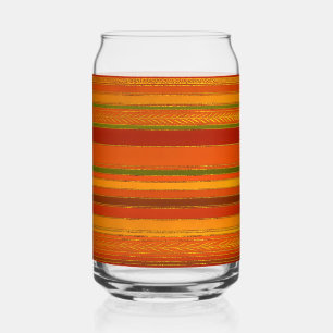 Autumn Holidays Stripes Bright Can Glass