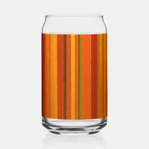 Autumn Holidays Stripes Bright Can Glass