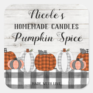 Autumn Homemade Pumpkin Spice Square Sticker