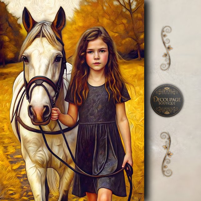 Autumn Horse Walk Decoupage Tissue Paper (Autumn Horse Walk Decoupage Tissue Paper)