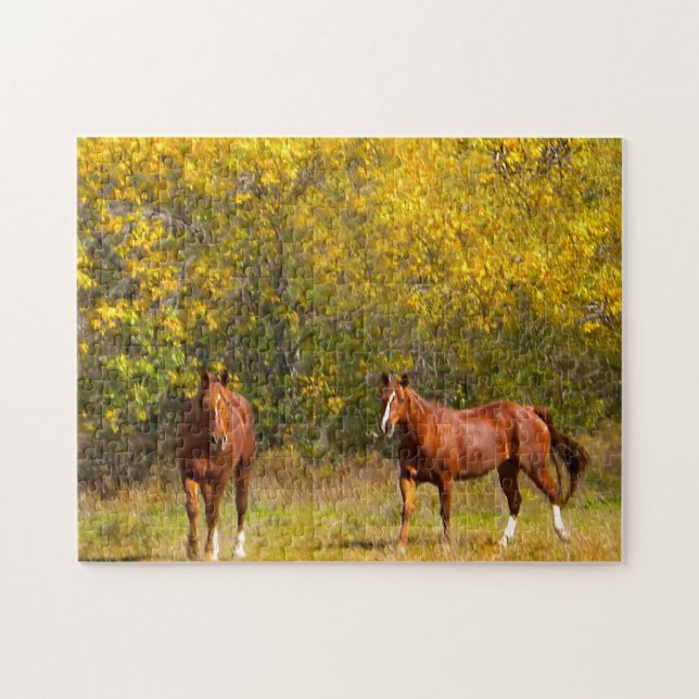 Autumn Horses  Jigsaw Puzzle (Horizontal)
