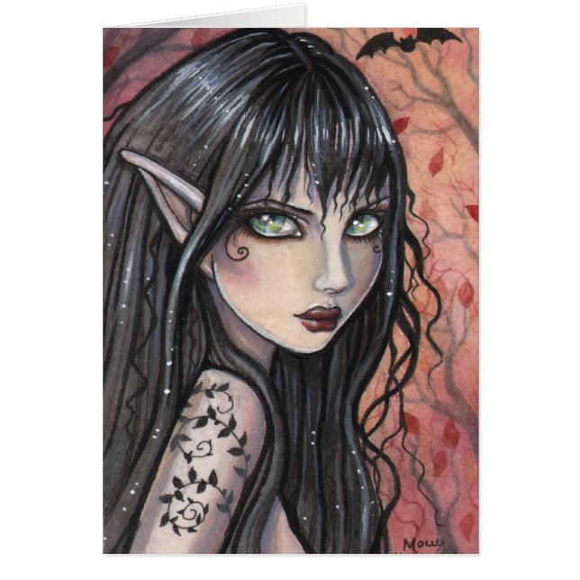 Autumn Imp Fairy Card by Molly Harrison (Front)