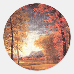 Autumn in America, Oneida County, New York, Classic Round Sticker