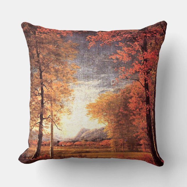 Autumn in America, Oneida County, New York, Throw Pillow (Front)