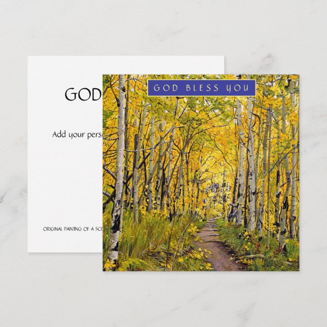 Autumn in an Aspen Tree Grove Holiday Card (Front/Back)