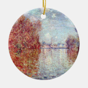 Autumn in Argenteuil by Claude Monet Ceramic Ornament