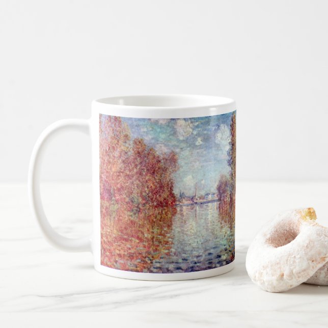 Autumn in Argenteuil by Claude Monet Coffee Mug (With Donut)