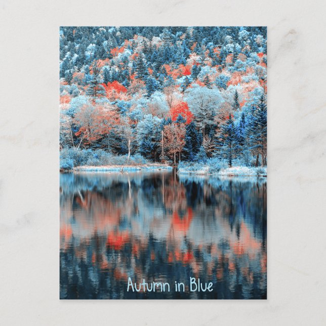 Autumn in Blue Postcard (Front)