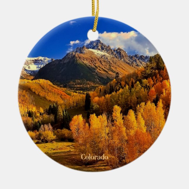 Autumn in Colorado Ceramic Ornament (Front)