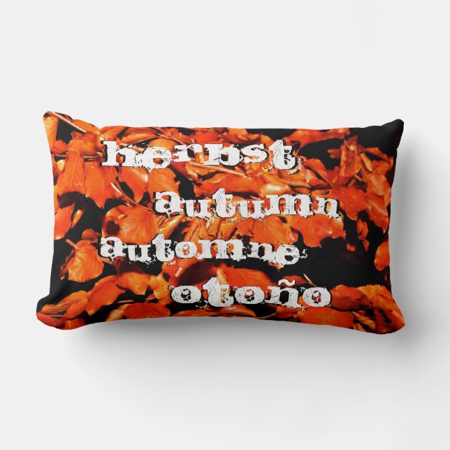 Autumn in Forest Lumbar Pillow (Front)