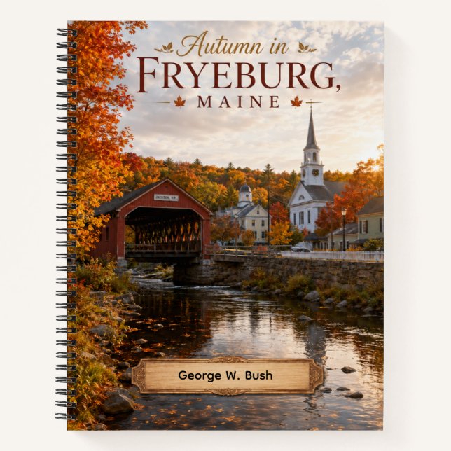 Autumn in Fryeburg Maine Personalized Notebook (Front)