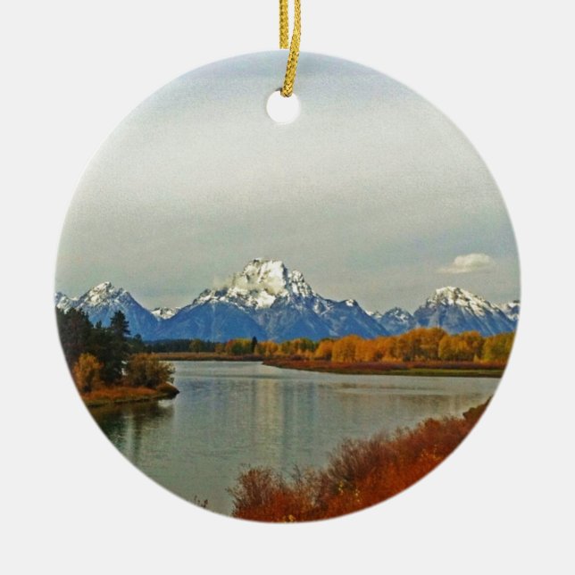 Autumn in Grand Teton National Park Ceramic Ornament (Front)