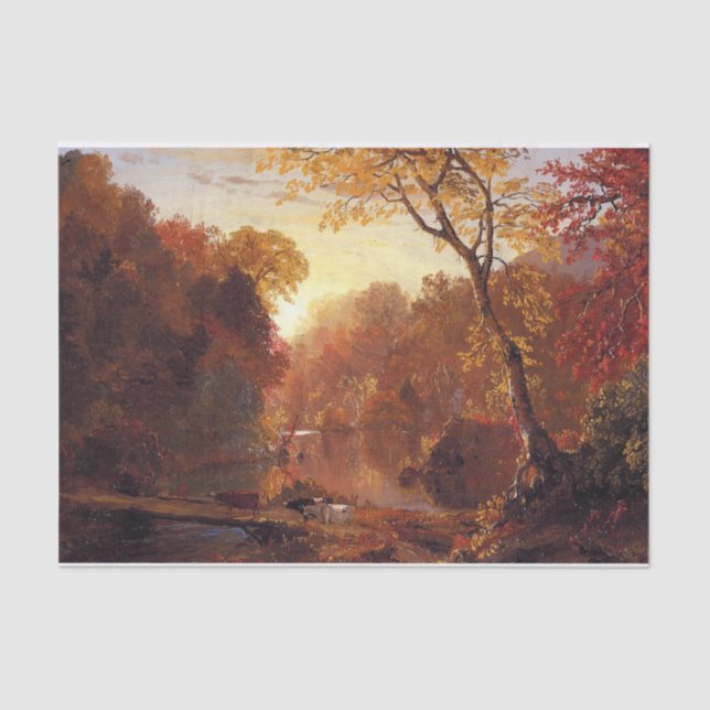 Autumn in North America, Frederic Edwin Church Tissue Paper (Front)