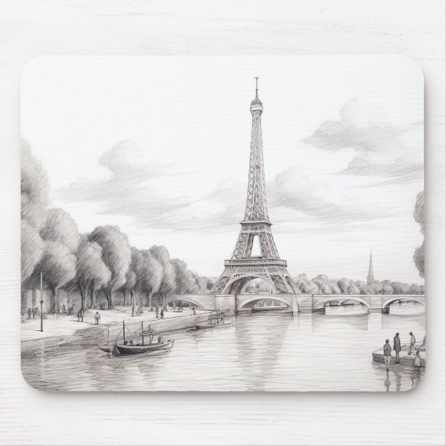 Autumn in Paris France Mouse Pad (Front)