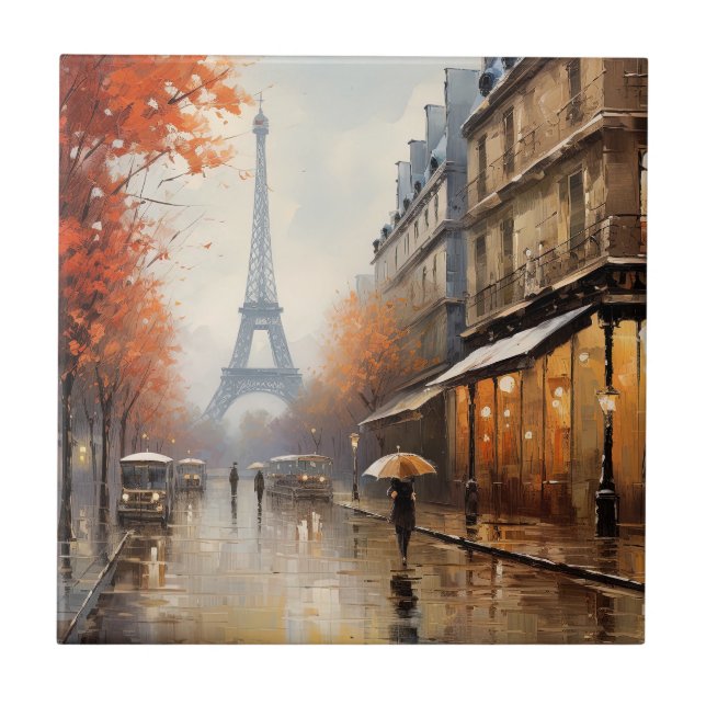 Autumn in Paris France Tile (Front)