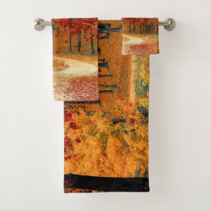 autumn in the forest bath towel set