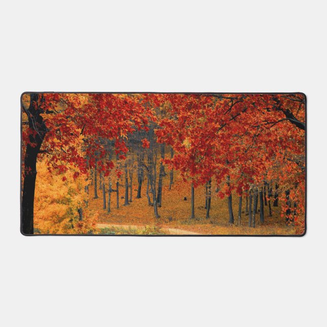 autumn in the forest desk mat (Front)