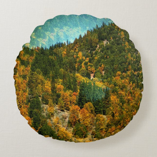 Autumn in the mountains......   round pillow (Front)