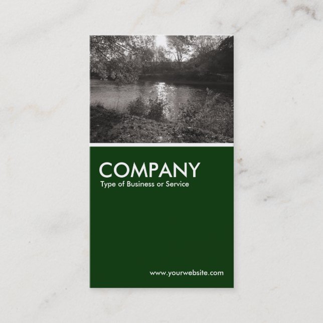 Autumn in the Park - Dark Green Business Card (Front)