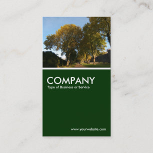 Autumn in the Park - Dark Green Business Card