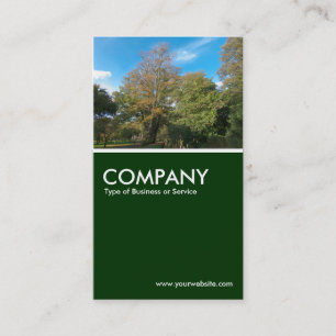 Autumn in the Park - Dark Green Business Card