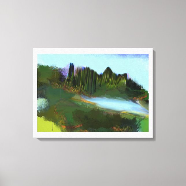 Autumn in the Park digital painting Canvas Print (Front)