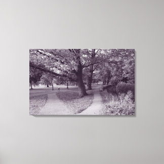 Autumn in the Park - Purple Toned BW Canvas Print