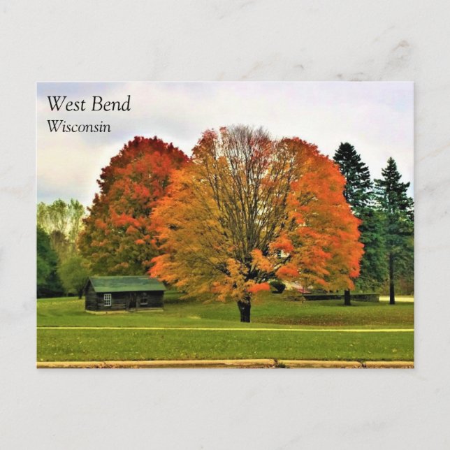Autumn in West Bend, Wisconsin Postcard (Front)