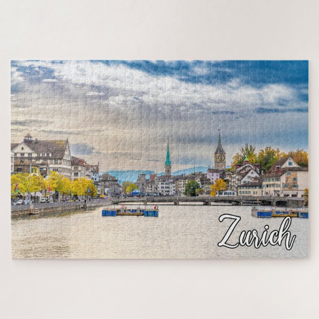 Autumn In Zurich, Switzerland Jigsaw Puzzle (Horizontal)