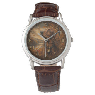 Autumn Irish Setter  – Rustic Hunting Dog Art Watch